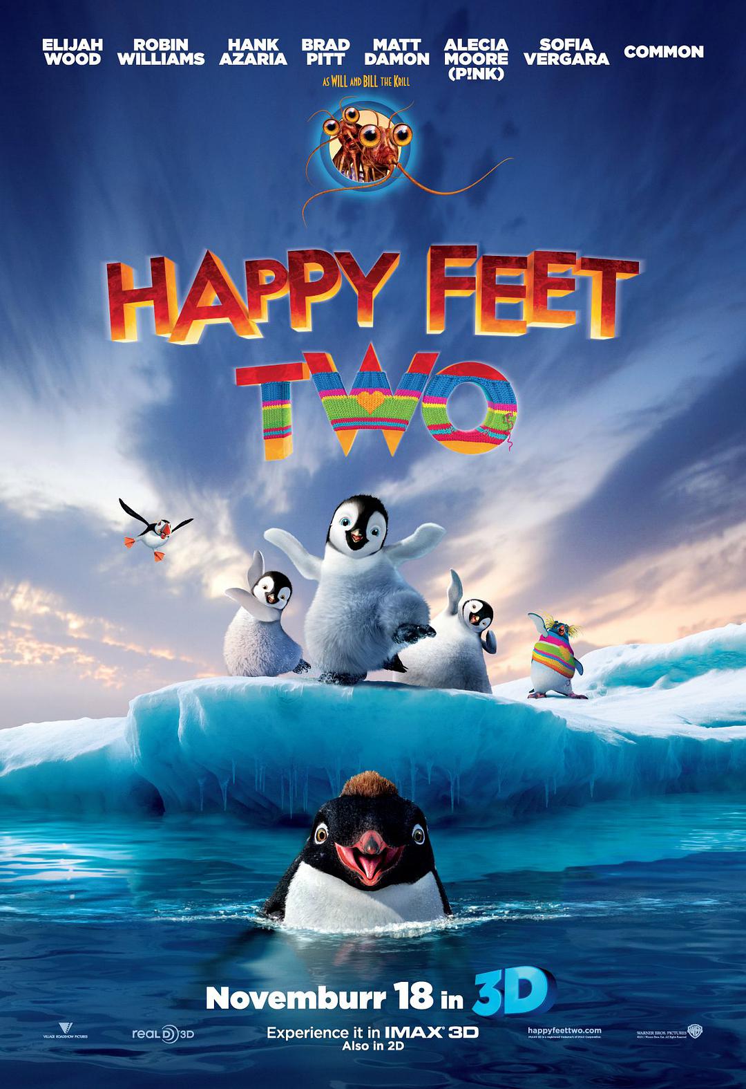 快乐的大脚2 3D蓝光原盘下载+高清MKV版/3D 踢哒小企鹅2(港) / 快乐脚2(台) / 欢乐大脚2 2011 Happy Feet Two 34.9G