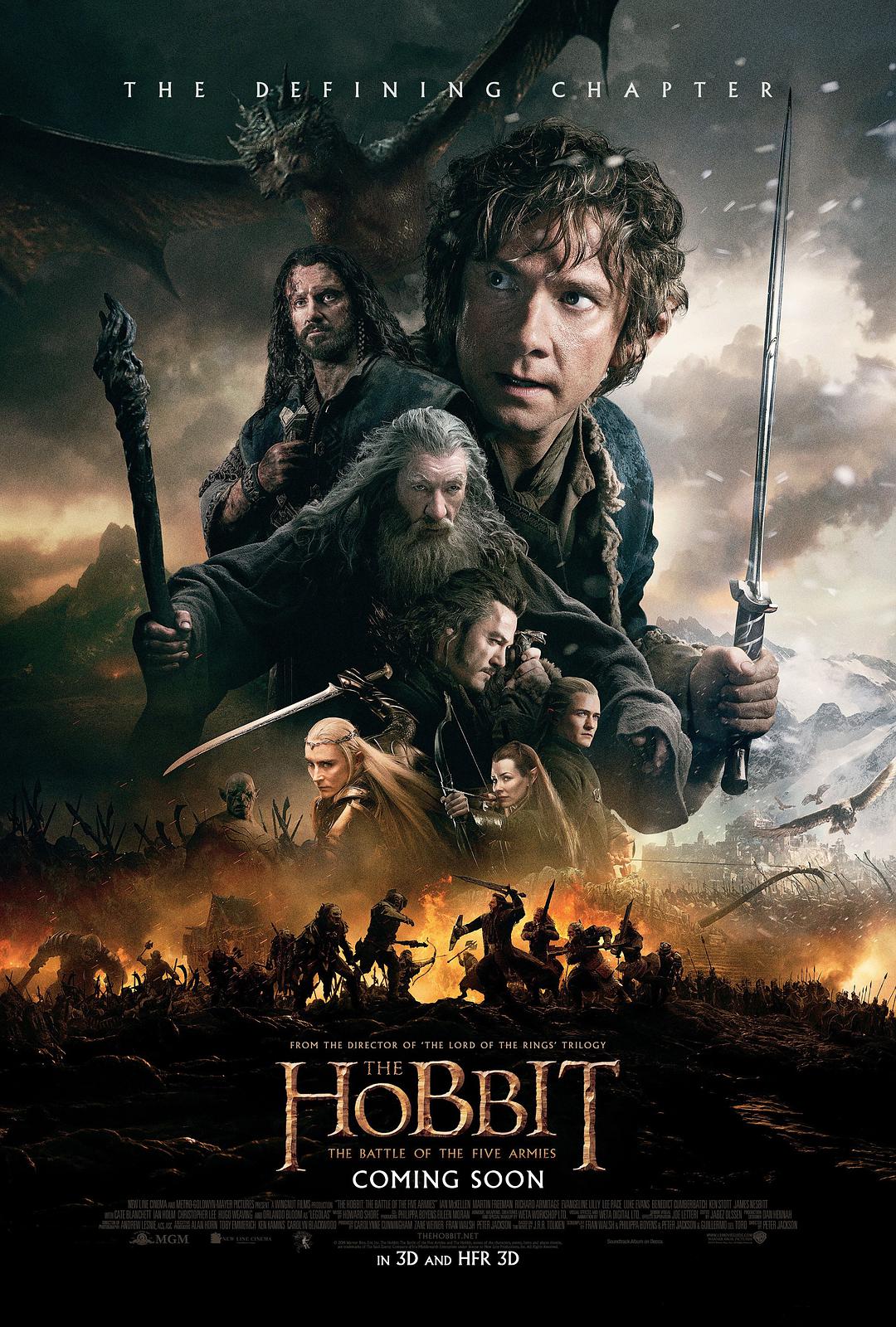 霍比特人3：五军之战 4K蓝光原盘+高清MKV版/哈比人：五军之战(港台) / 哈比人：奇境再返(台) / 哈比人：汗血回归 / 指环王前传：霍比特人(下) /  霍比特人3：去而复返 2015 The Hobbit: The Battle of the Five Armies/There and Back Again